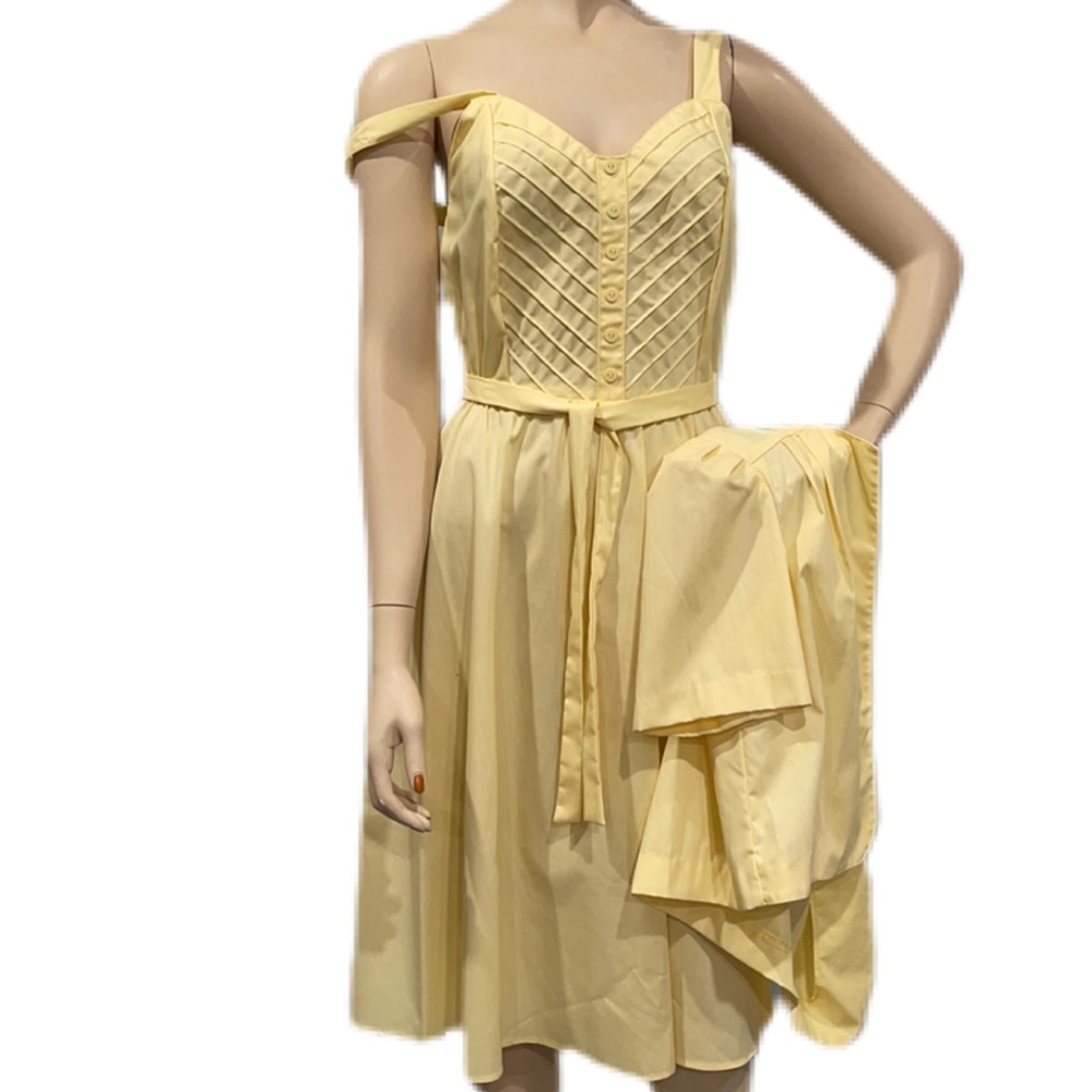 Pretty Yellow Vintage Halter Dress and Jacket